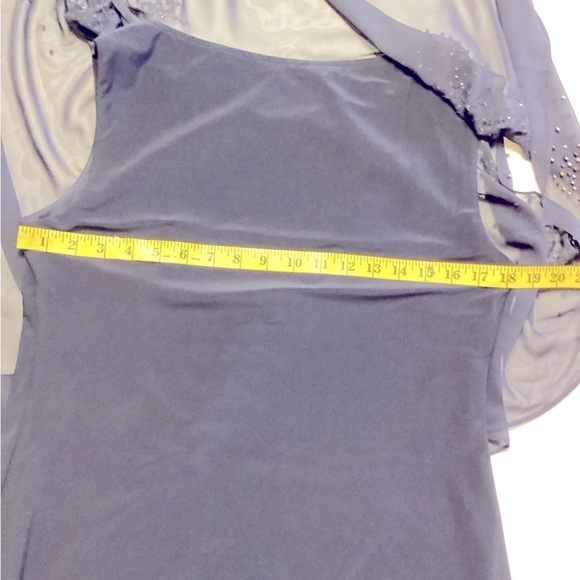 Xscape Navy Blue Beaded / Studded Cocktail Dress - Picture 6 of 13